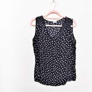 Spense Black and White V Neck Sleeveless Blouse Size Large